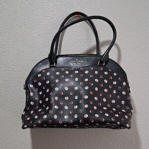 Kate Spade Black Satchel with Pink Polka Dots